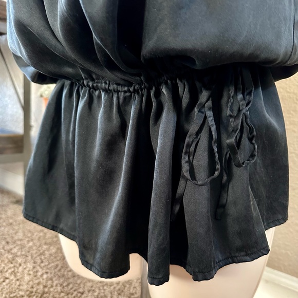 Express Black Silk & Satin top - Picture 3 of 8